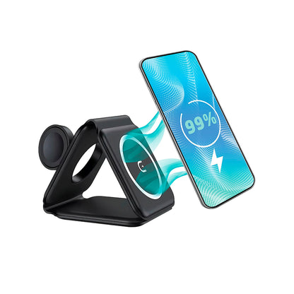 Groov-e - Triton 3 In 1 Foldable Wireless Charging Station Fast Charging