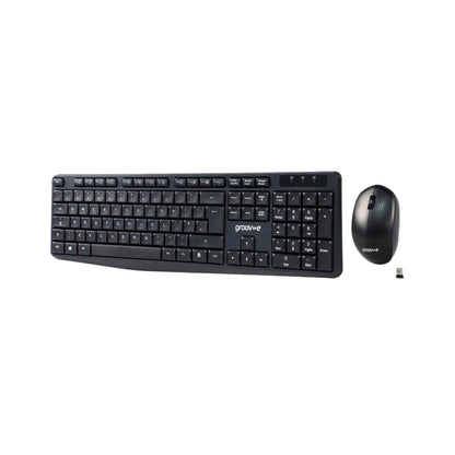 Groov-e - Wireless Full Size Keyboard and Mouse Set - Black