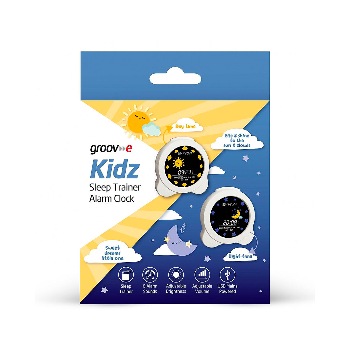 Groov-e - Kidz Sleep Trainer Alarm Clock - White