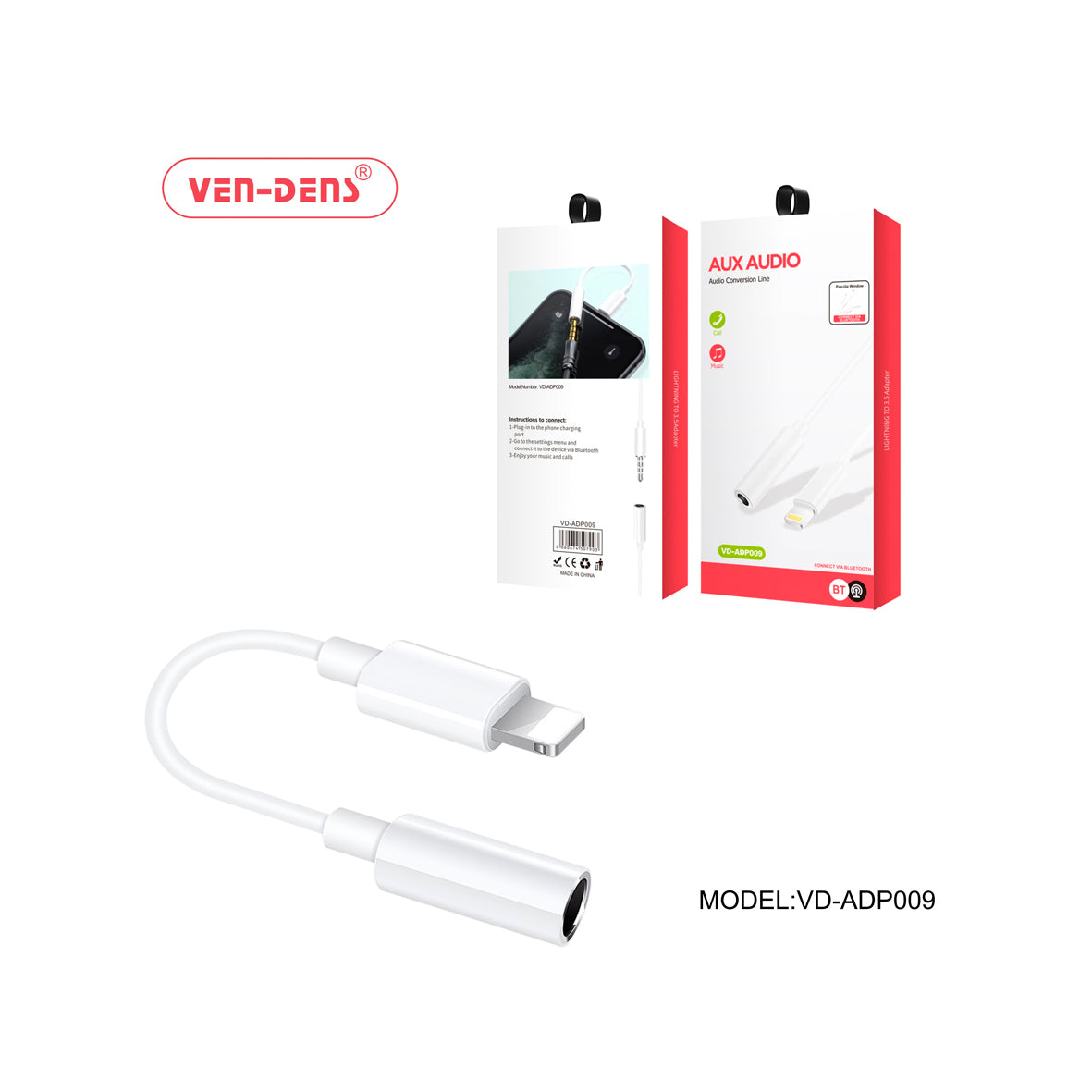 Ven-Dens - Lightning to 3.5mm Connector Adapter