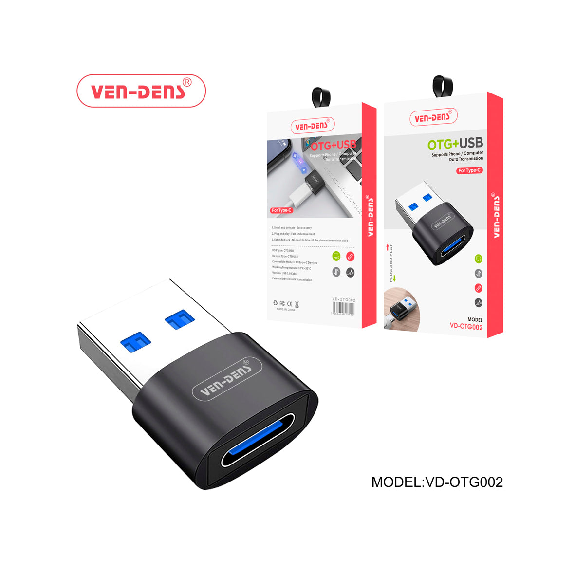 Ven-Dens - USB Male to USB -C OTG002