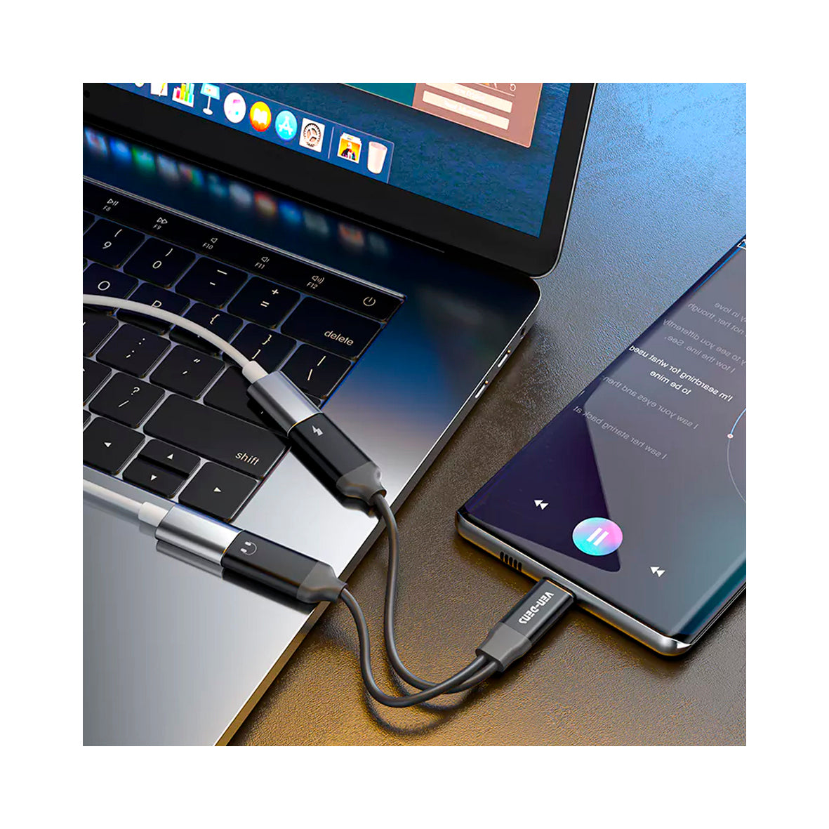 Ven-Dens - Type-C to Type-C & Type-C Adapter Audio Cable