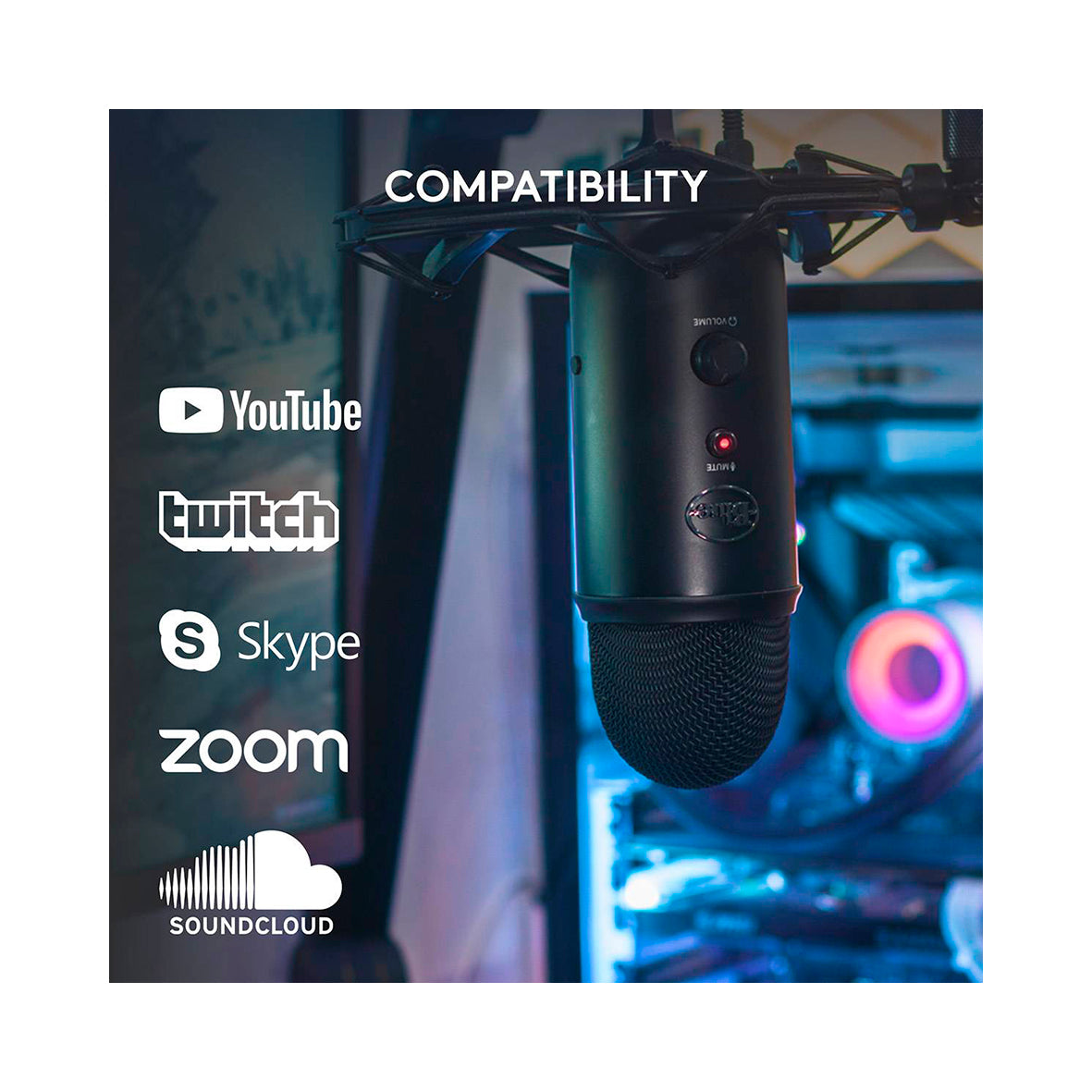 Logitech - Blue Yeti USB Mic Blackout EMEA  - Black