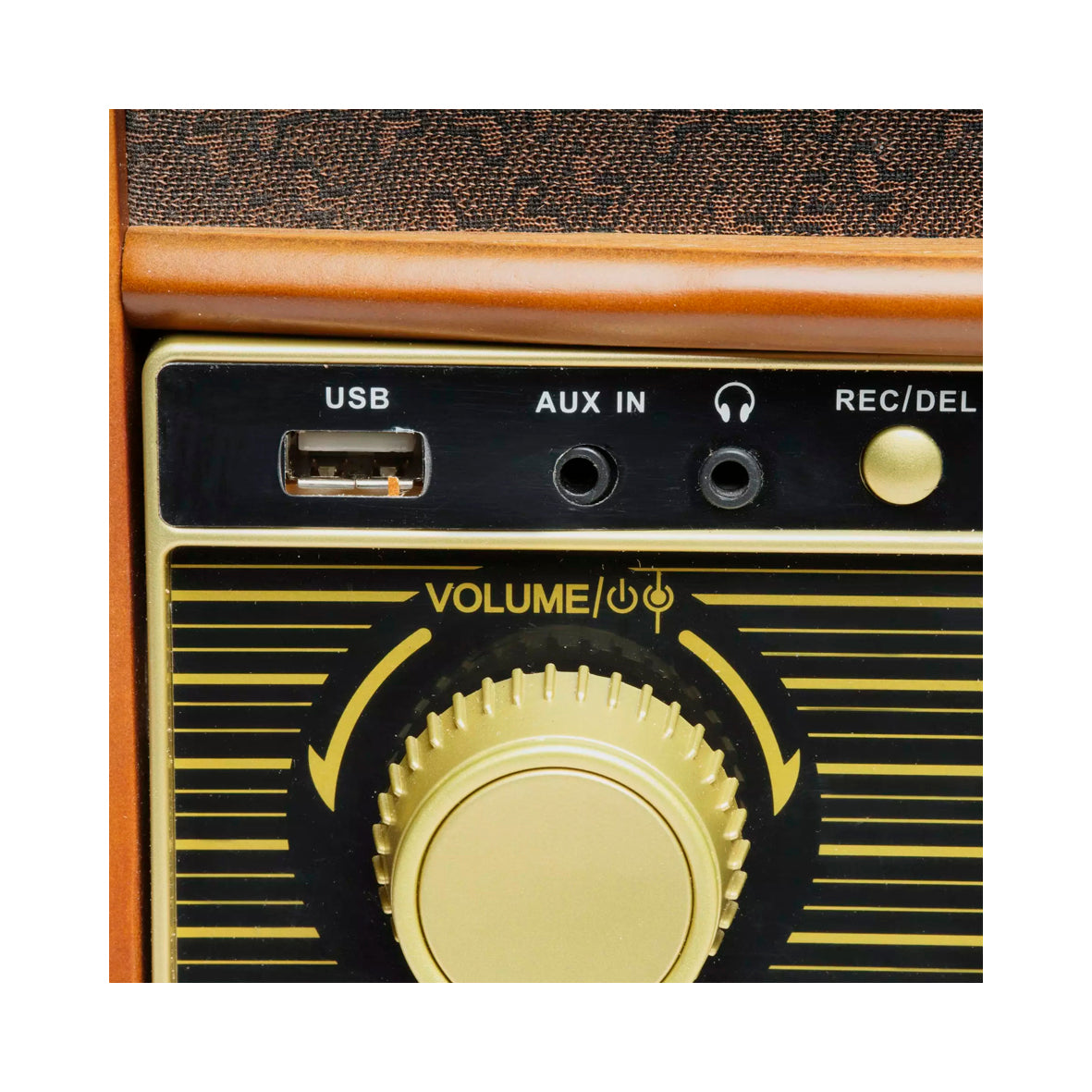 Denver - Retro Wooden Music Center With Turntable/CD Player/AM/FM Radio