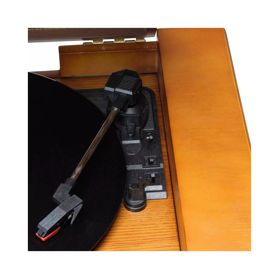 Denver - Retro Wooden Music Center With Turntable/CD Player/AM/FM Radio