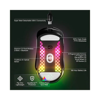 SteelSeries - Aerox 5 Wireless Gaming Mouse - Black