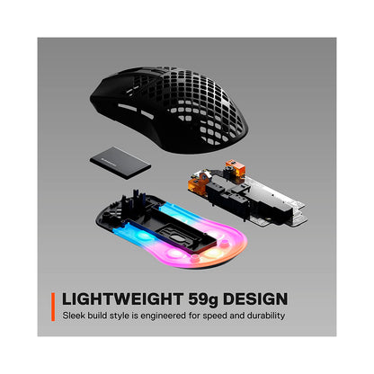 SteelSeries - Aerox 3 Wireless Gaming Mouse Super Light - Black