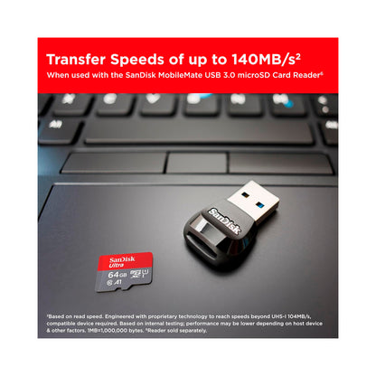 SanDisk - Ultra 64 GB Micro SDXC Card