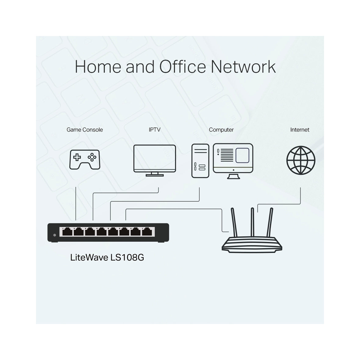 Tp-Link - Switch 8 Ports GIGABIT LS108G - Blue