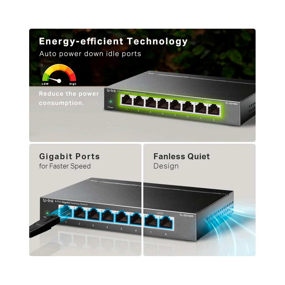 Tp-Link - 8 Port Gigabit Desktop Switch - TL-SG108S