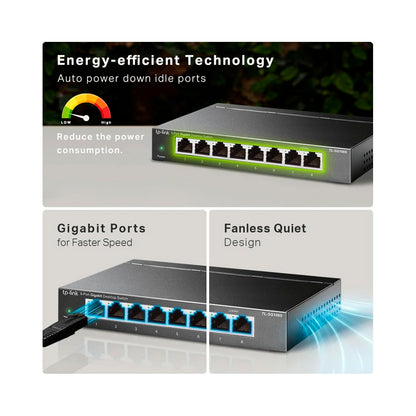 Tp-Link - 8 Port Gigabit Desktop Switch - TL-SG108S
