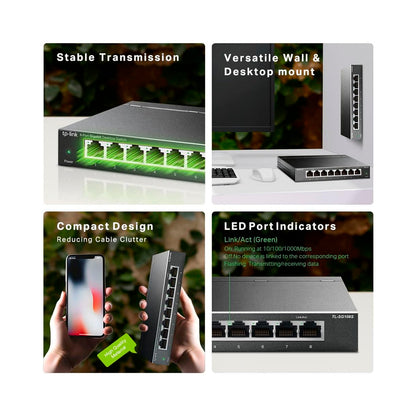 Tp-Link - 8 Port Gigabit Desktop Switch - TL-SG108S