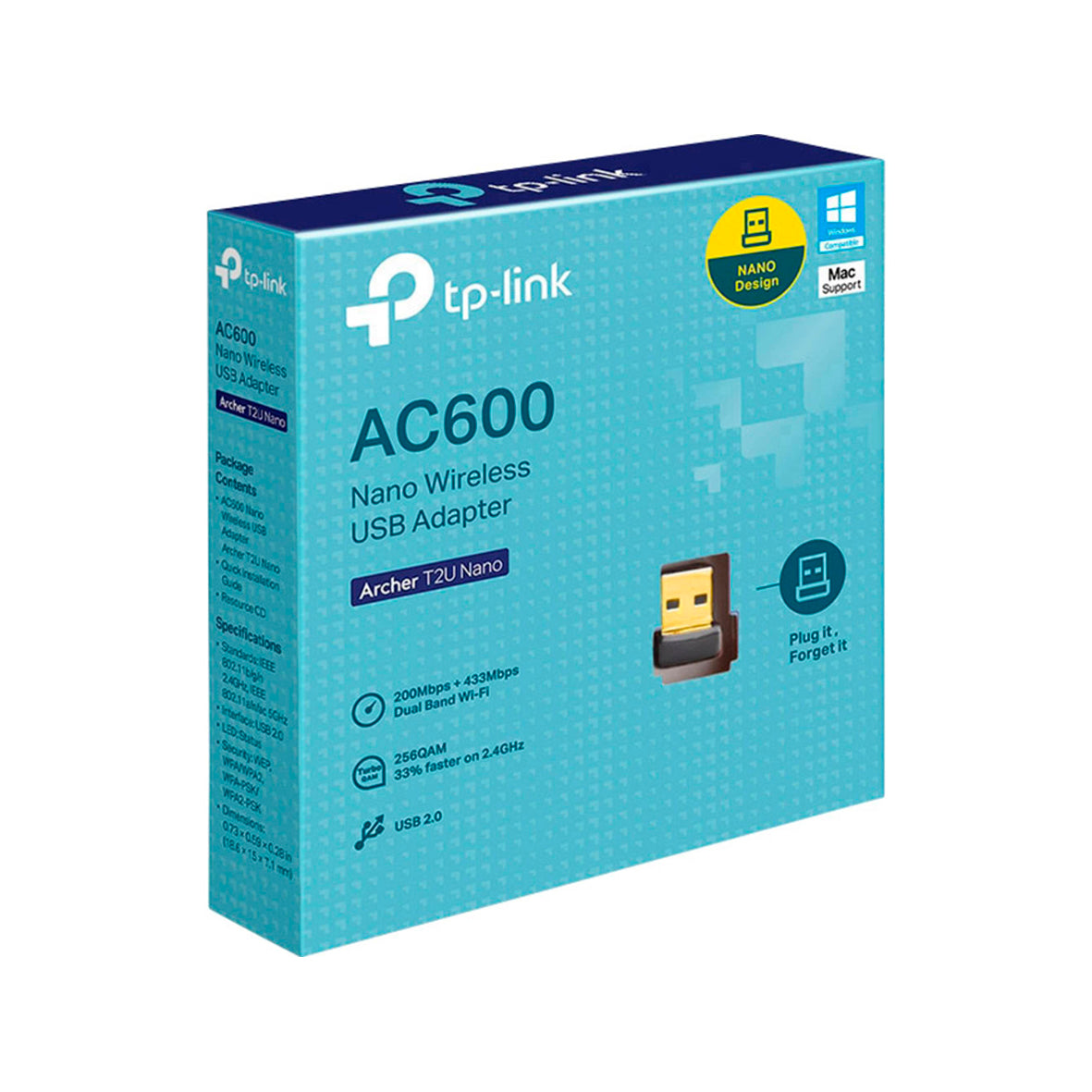 TP-Link - AC600 Nano Wireless USB Adapter - Archer T2U Nano