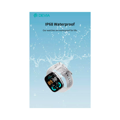 Devia - WT5 - Wireless Calling Bluetooth Waterproof Smartwatch - Black