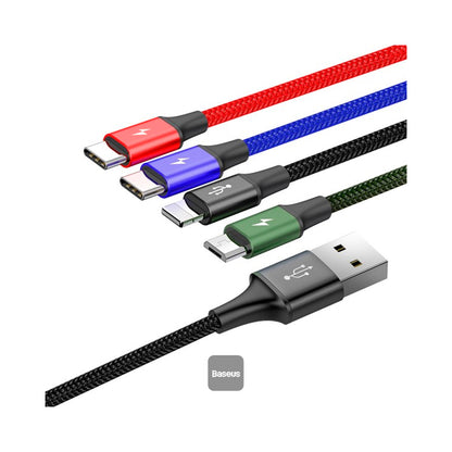 Baseus - 4 in 1 Lightning / Micro USB / 2x USB-C 3.5A 1.2m