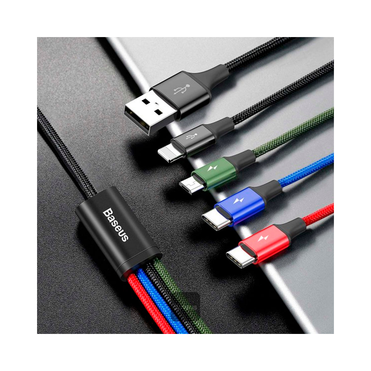 Baseus - 4 in 1 Lightning / Micro USB / 2x USB-C 3.5A 1.2m
