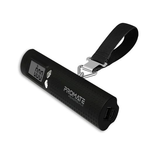 Promate - PowerScale 3-in-1 Power Bank with Torch and Weighing Scale - Black