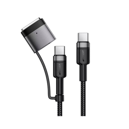 Acefast - 2 In 1 Cable - USB-C To USB-C & MagSafe 3 Braided Cable - Black