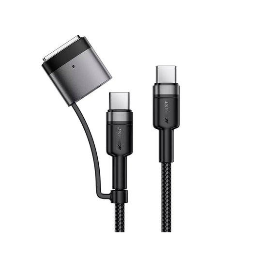 Acefast - 2 In 1 Cable - USB-C To USB-C & MagSafe 3 Braided Cable - Black