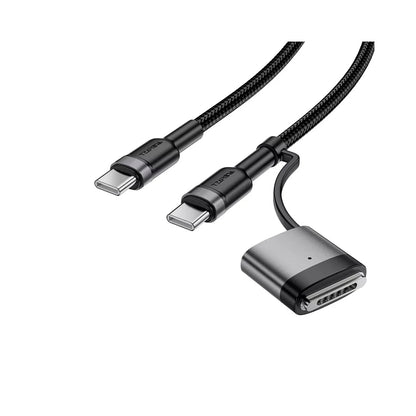 Acefast - 2 In 1 Cable - USB-C To USB-C & MagSafe 3 Braided Cable - Black