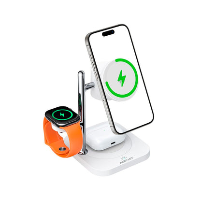 Acefast - 32.5W Qi2 MagSafe Triple Wireless Magnetic Charging Pad - White