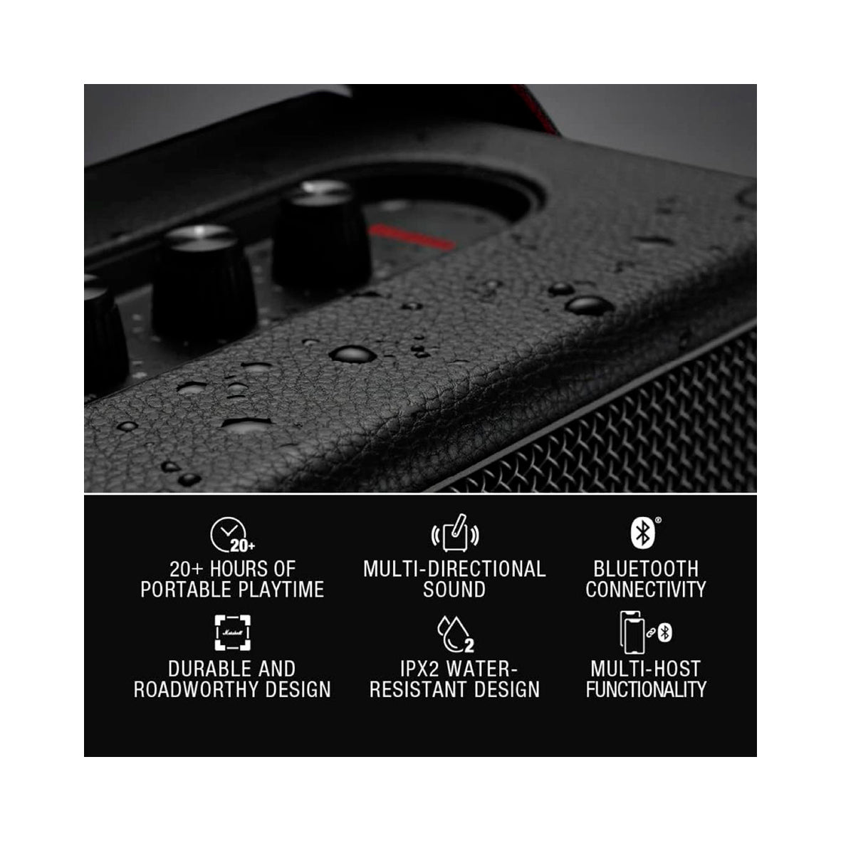 Marshall - Kilburn II - Portable Bluetooth Speaker - Black and Brass