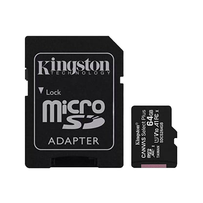 Kingston - MicroSDXC 64GB Class 10 Memory Card+Adapter