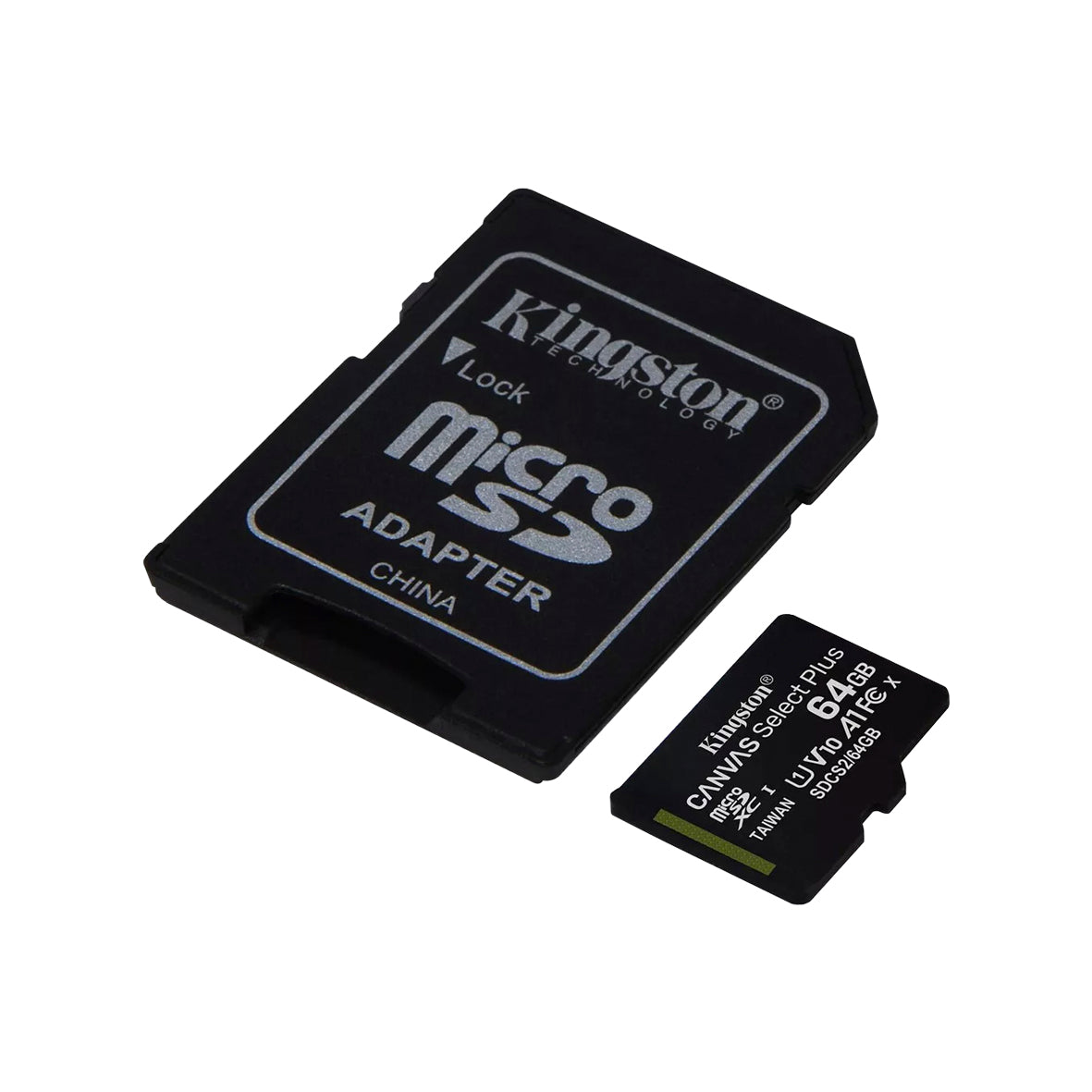 Kingston - MicroSDXC 64GB Class 10 Memory Card+Adapter
