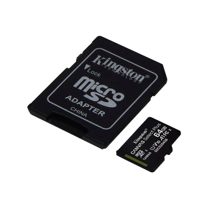 Kingston - MicroSDXC 64GB Class 10 Memory Card+Adapter