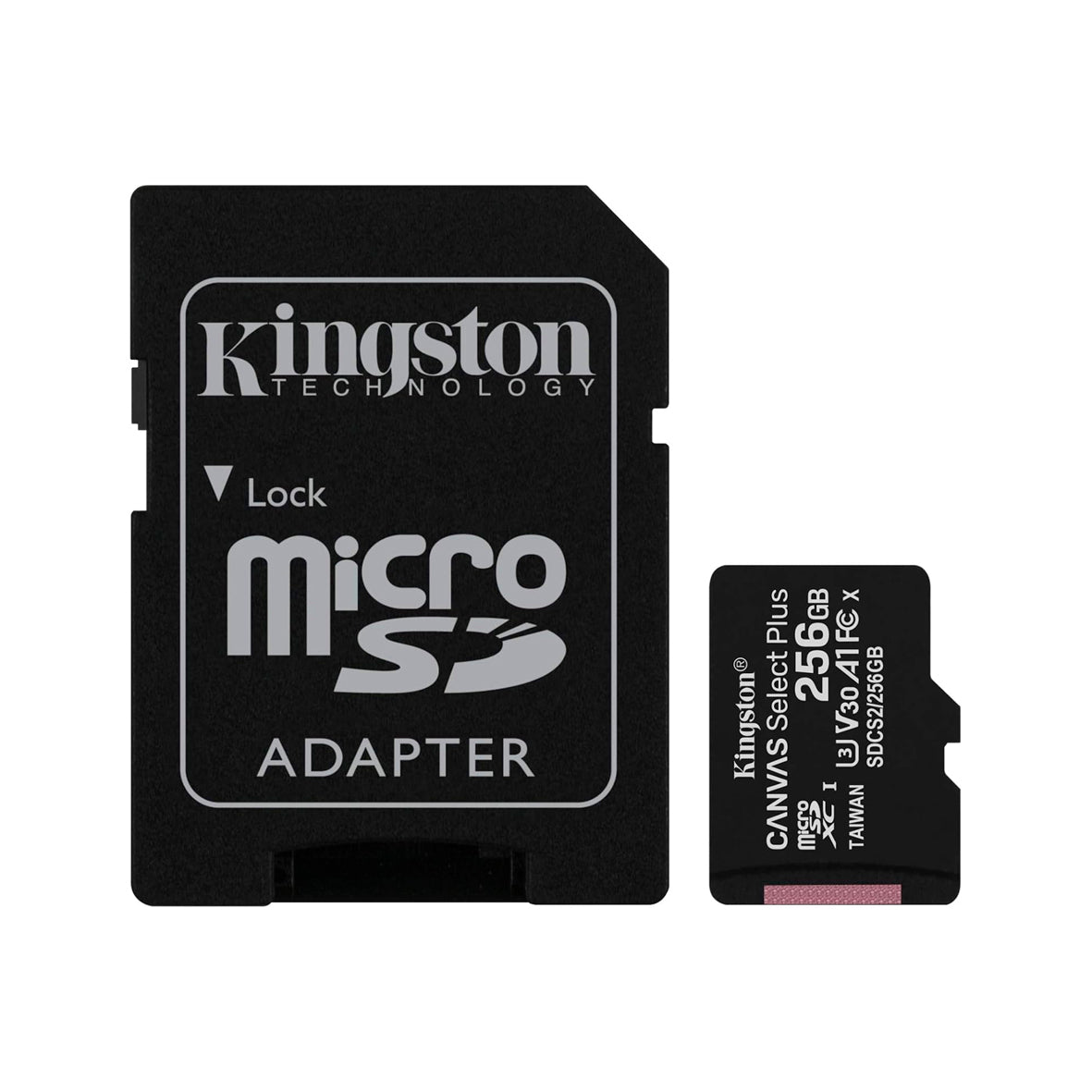 Kingston - MicroSDXC 256GB Class 10 Memory Card+Adapter