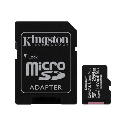 Kingston - MicroSDXC 256GB Class 10 Memory Card+Adapter
