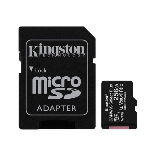 Kingston - MicroSDXC 256GB Class 10 Memory Card+Adapter