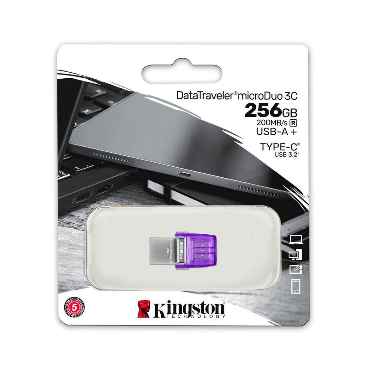 Kingston - DataTraveler MicroDuo 3C USB-A + USB-C - 256GB