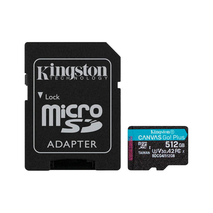 Kingston - Canvas Go! Plus 512GB Gen4 MicroSDXC Card+Adapter