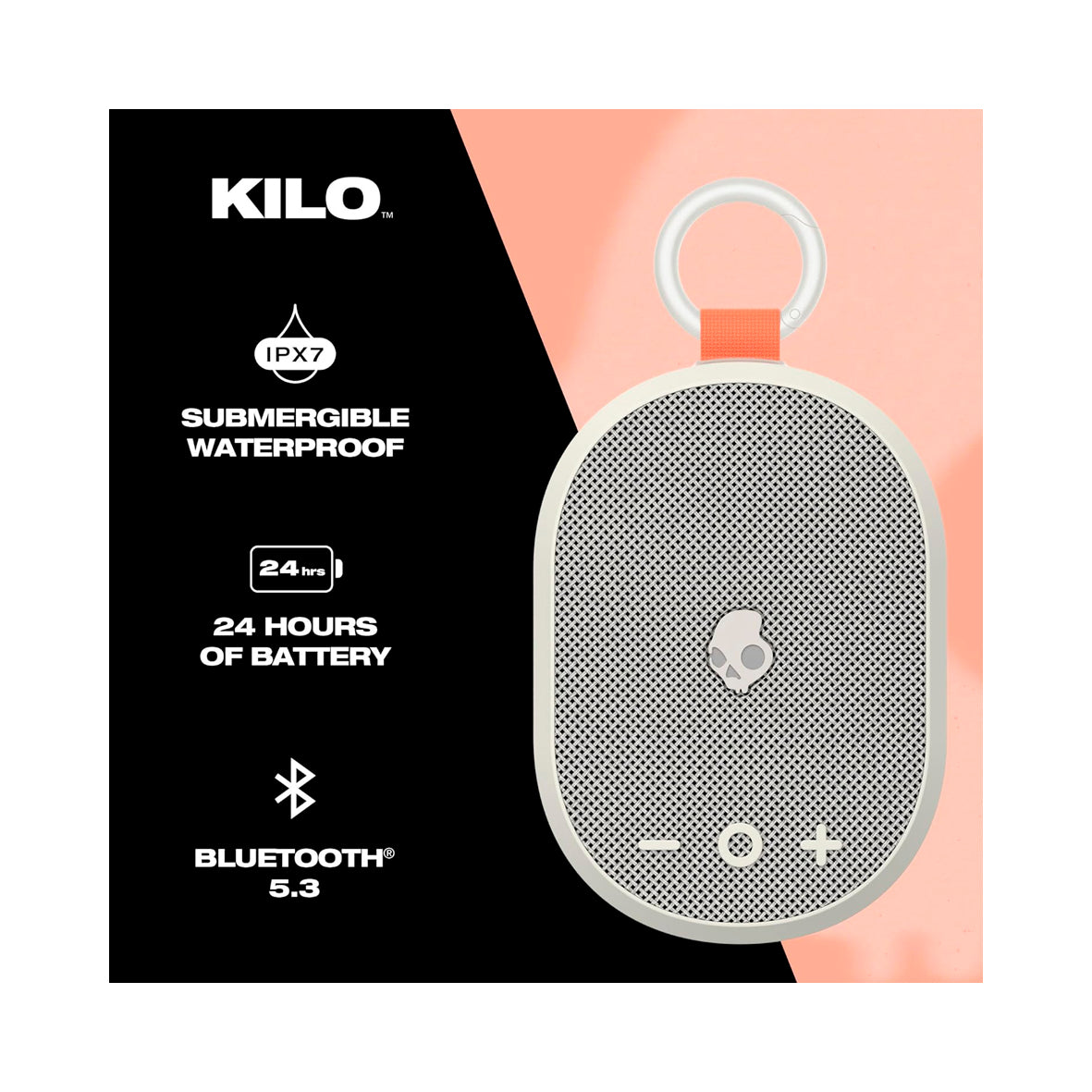 Skullcandy - Kilo - Wireless Bluetooth Speaker - Bone/Orange