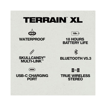 Skullcandy - Terrain XL - Wireless Bluetooth Speaker - Black/Orange