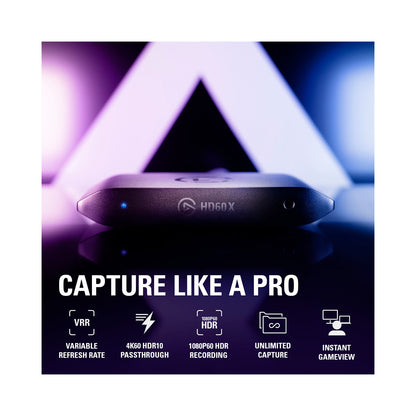 Elgato - HD60 X Stream and Record in 1080p60 HDR10 - Black