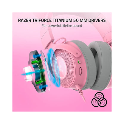 Razer - Kraken Kitty V2 Pro Quartz Pink Gaming Headset - Pink