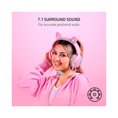Razer - Kraken Kitty V2 Pro Quartz Pink Gaming Headset - Pink