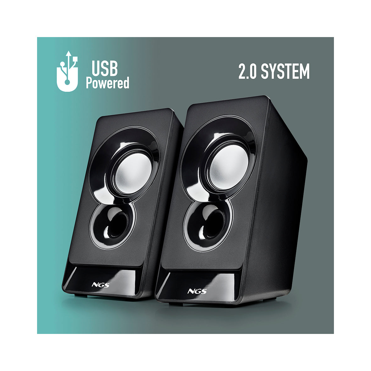 NGS - 12W Powered Multimedia Speakers - Black