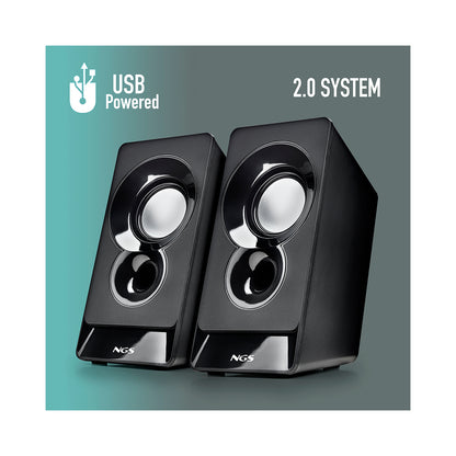 NGS - 12W Powered Multimedia Speakers - Black