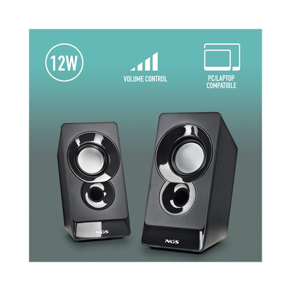 NGS - 12W Powered Multimedia Speakers - Black