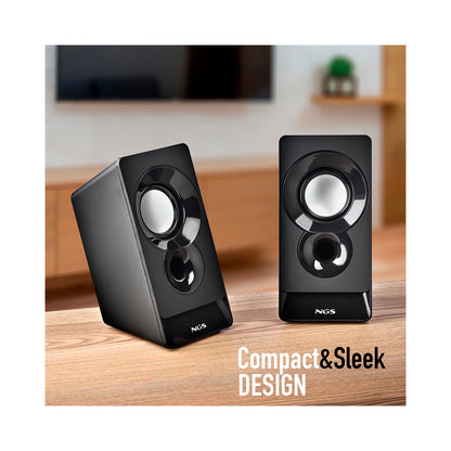 NGS - 12W Powered Multimedia Speakers - Black