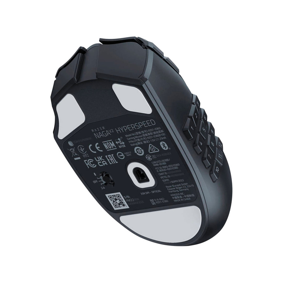 Razer - Naga V2 HyperSpeed Wireless Optical Gaming Mouse - Black