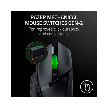 Razer - Basilisk V3 X HyperSpeed Ergonomic Wireless Gaming Mouse - Black