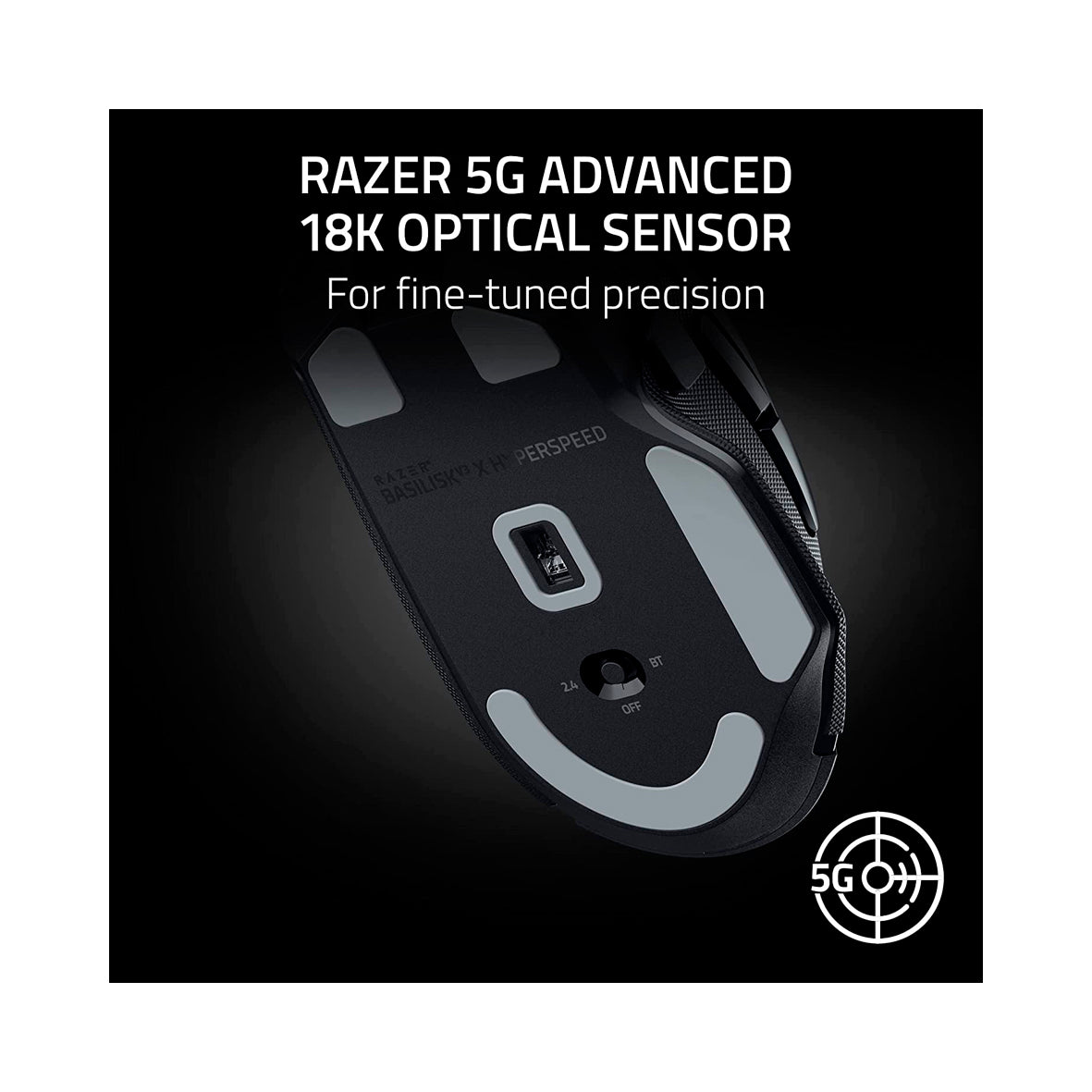 Razer - Basilisk V3 X HyperSpeed Ergonomic Wireless Gaming Mouse - Black
