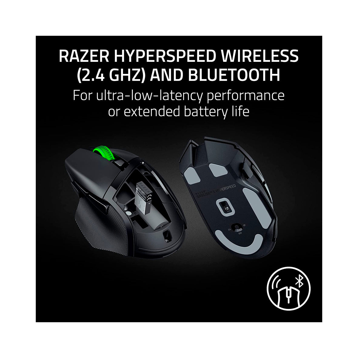 Razer - Basilisk V3 X HyperSpeed Ergonomic Wireless Gaming Mouse - Black