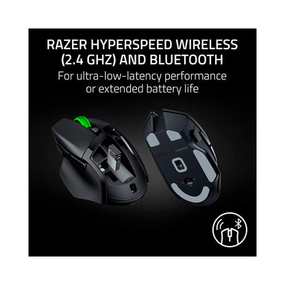 Razer - Basilisk V3 X HyperSpeed Ergonomic Wireless Gaming Mouse - Black