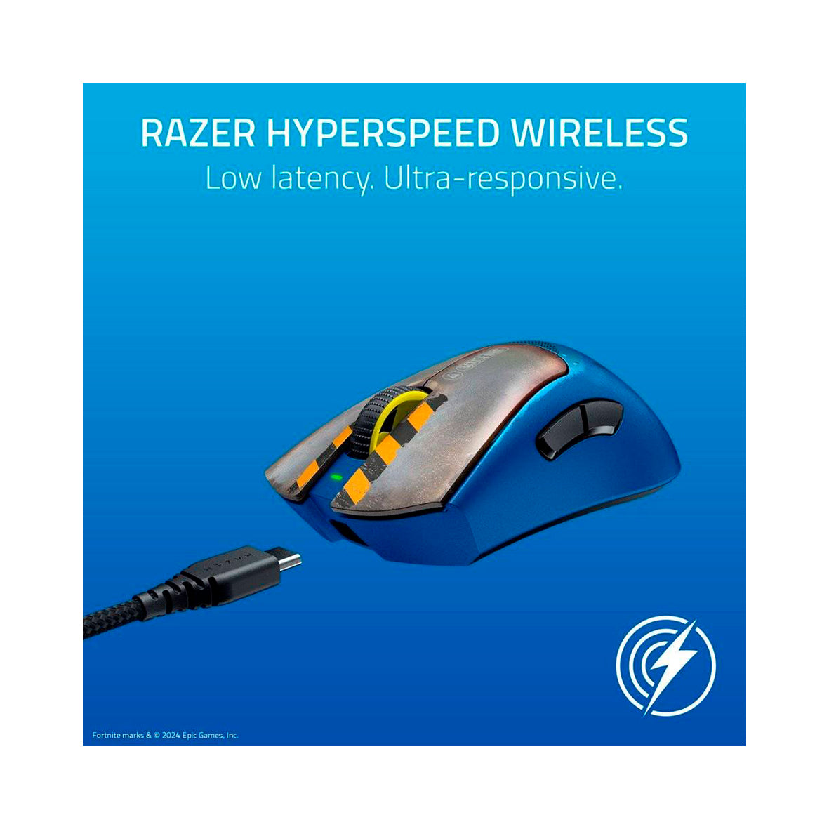 Razer - DeathAdder V3 Pro Fortnite Edition Wireless - Blue