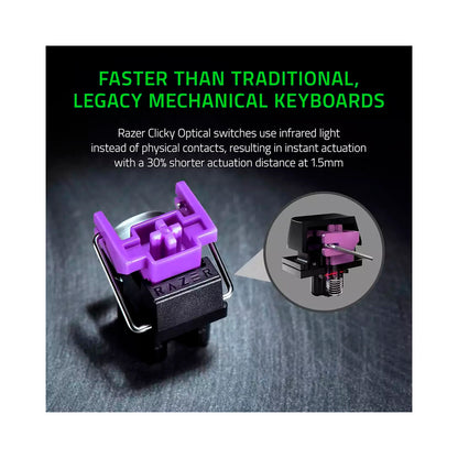 Razer - Huntsman Mini RGB Optical Purple Gaming Keyboard - Black
